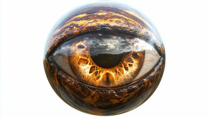 Aufkleber - Captivating realistic tiger eye showcasing chatoyancy with detailed texture