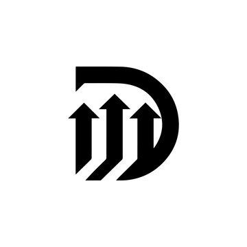 D creative minimalist letter logo.	