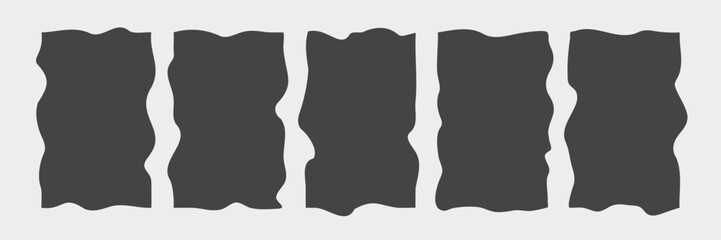 Fototapete - Vertical Rectangle Frames with Wiggly Borders. Variorse Shapes with zigzag edge. Vector illustration	