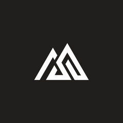 Fototapete - Modern MS logo letter vector template and triangle shape.