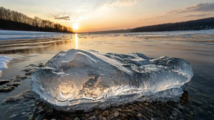 Wall Mural - river ice floe