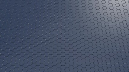 Fototapete - Black Hexagonal Grids. Computer generated 3d render