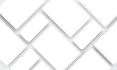 Fototapete - Clay Smartphone And Clay Tablets, Blank Screens For Your Mobile Designs. Vector Illustration