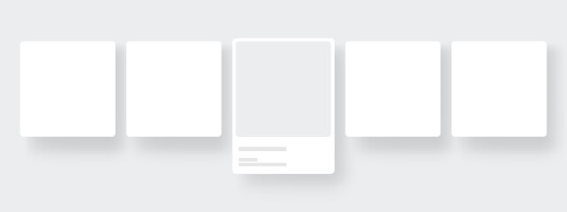 Fototapete - Blank Banners Templates With Photo Frame for Social Media Design. Vector Illustration