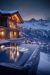 Wall Mural - snowy mountain pool