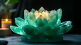 Sophisticated jade flower artwork with stunning luminescent glow