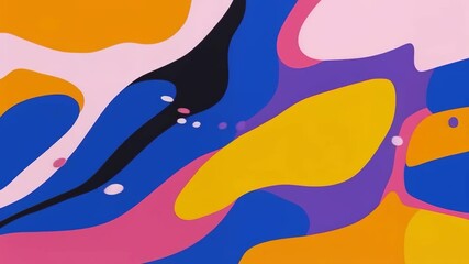 Wall Mural - Colorful Abstract Fluid Motion Background. Bright Dynamic Shapes Animation. Modern design for social media, website, decorative.