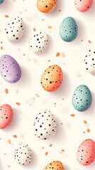 Poster - Seamless pattern of colorful easter eggs with black dots, creating a joyful and celebratory atmosphere