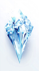 Aufkleber - Bright light blue crystal with shining sparkles on a white background, perfect for luxury, jewelry, and elegance concepts