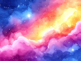colorful nebula and stars forming in space