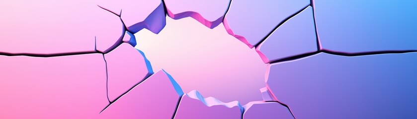 Poster - abstract artistic representation of opposite concepts with a colorful cracked surface