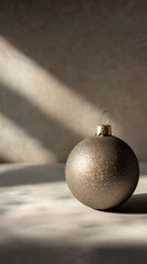 Poster - Christmas ornament gleaming on white surface, dramatic window light casting festive shadows and seasonal warmth