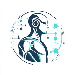 Poster - Futuristic AI Humanoid: Minimalist Design Embodying Technological Advancement in a Clean, Contemporary Aesthetic.