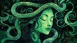 © RizArt - An illustration depicts a woman with green skin and long hair