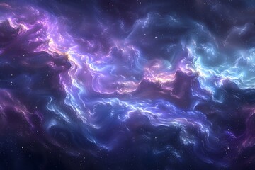 Wall Mural - Cosmic Nebula. Deep Space with Clouds of Purple, Blue, and Pink Hues