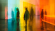 © alisha - Blurred figures in modern art center lobby space
