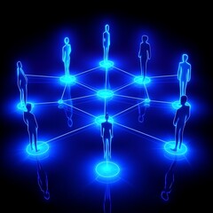 Glowing network of interconnected figures.