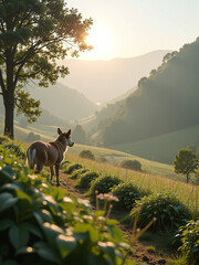 Poster - Morning In The Valley Exudes Gentle Charm, With Soft Light, Dewy Landscapes, And A Sense Of Renewal And Possibility Unfolding Slowly.