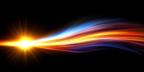 Poster - Abstract Dynamic Energy Light Stream Burst Design Red Art Blue Glow Flow Star Black Speed
