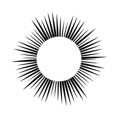 Wall Mural - black sun rays on white background