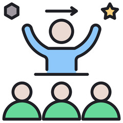 Poster - Leadership Lineal Color Icon