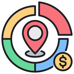 Poster - Market Positioning Lineal Color Icon
