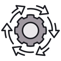 Poster - Process Management Lineal Color Icon