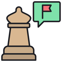 Poster - Strategic Goals Lineal Color Icon