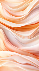 Leinwandbilder - Pastel orange and white waves blending seamlessly, forming fluid abstract pattern with graceful, dynamic curves