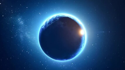 Wall Mural - Planet at the moment of eclipse in space