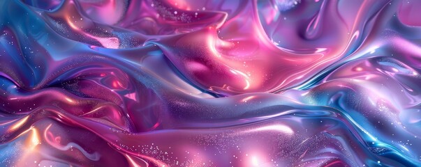 Poster - Modern fluid art-inspired background with seamless gradients and metallic sheen creating a dynamic visual experience