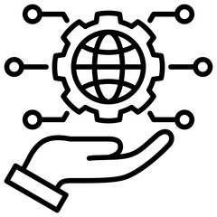 Poster - Digital Transformation Line Icon