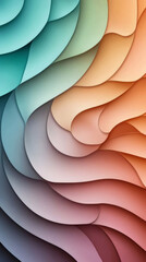 Leinwandbilder - Colorful wavy shapes overlapping dynamically, generating vibrant abstract design with depth and fluid visual energy