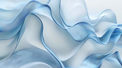 Poster - Soft abstract flowing blue fabric texture with elegant fluid waves

