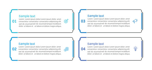 Wall Mural - Business infographic design template with 4 options, steps or processes. Can be used for workflow layout, diagram, annual report, web design	
