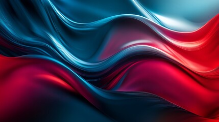 Aufkleber - Abstract waves with fluid dynamics in red and blue colors

