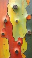 Poster - Abstract tree bark texture featuring unique patterns and vibrant coloration