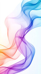 Poster - Sinuous lines blending harmoniously, creating vibrant abstract artwork with interweaving colorful curves