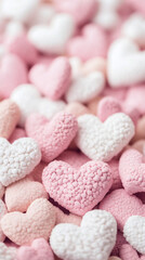 Poster - Pastel heart-shaped candies forming romantic pattern, symbolizing love and affection for Valentine's celebration