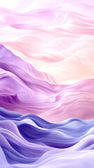 Leinwandbilder - Pastel color waves softly undulating, generating serene ethereal landscape with soothing visual rhythm and gentle gradient flow
