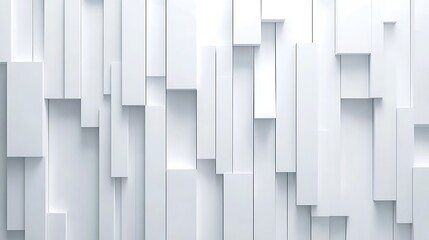 Poster - Geometric abstract white cubic shapes minimalist 3D design

