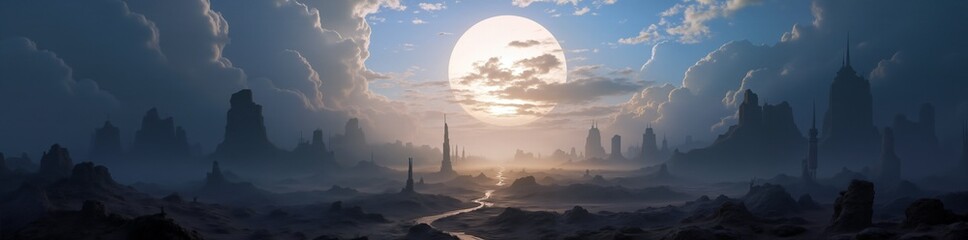 Wall Mural - night landscape scene background