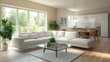 © shoaib - A chic minimalist interior with soft beige walls and light wood floors