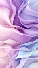 Poster - Pastel waves intertwining softly, blending abstract shapes with delicate color gradients into harmonious, calming visual composition