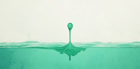 Poster - A single droplet rising from the water with reflection below
