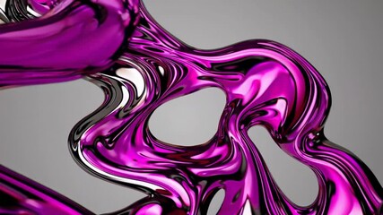 Wall Mural - fuchsia fluid elegance abstract sculpture on grey background