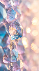 Poster - Macro close-up of amethyst crystals sparkling with beautiful light reflections creating a dreamy and magical atmosphere