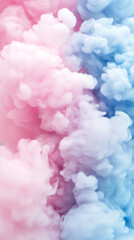Aufkleber - Colorful smoke creating abstract shapes with pink and blue colors filling the frame vertically