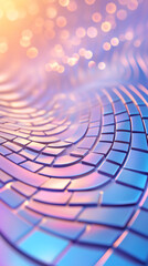 Fototapete - Iridescent wavy surface generating dynamic texture with blurred luminous highlights, ideal for graphic design backgrounds
