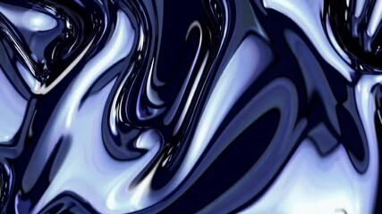 Wall Mural - a futuristic liquid metallic blue abstract texture with glossy, smooth, and reflective waves forming